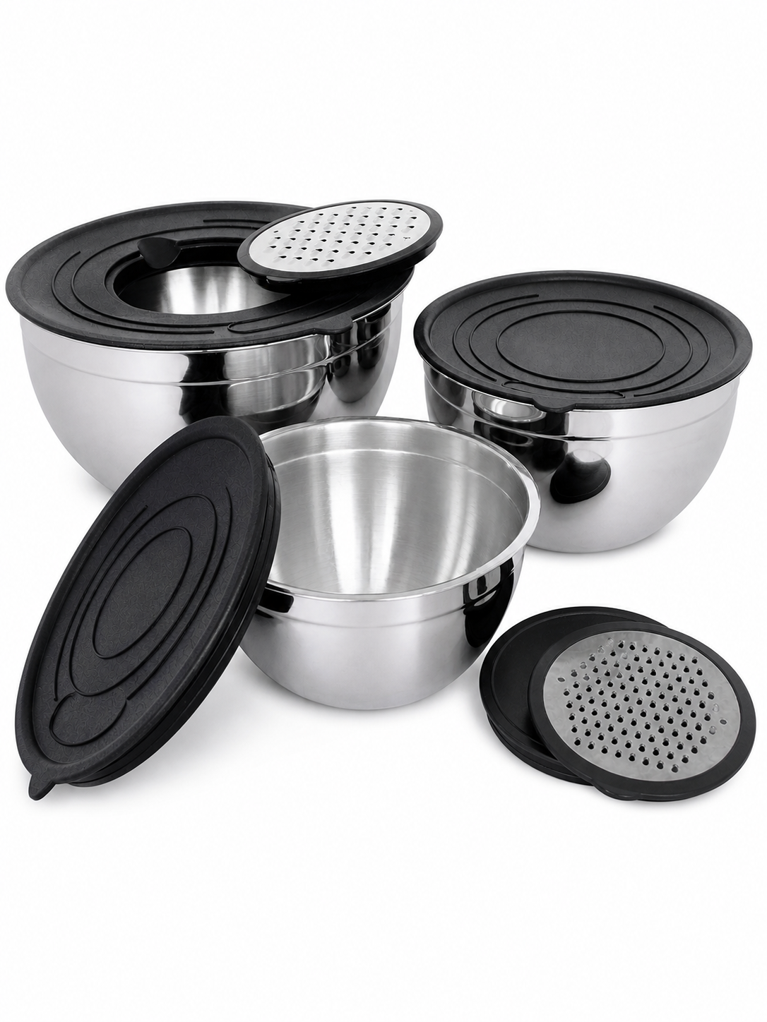 6 Parça Rendeli Karıştırma ve Saklama Kabı (16-20-24 cm)