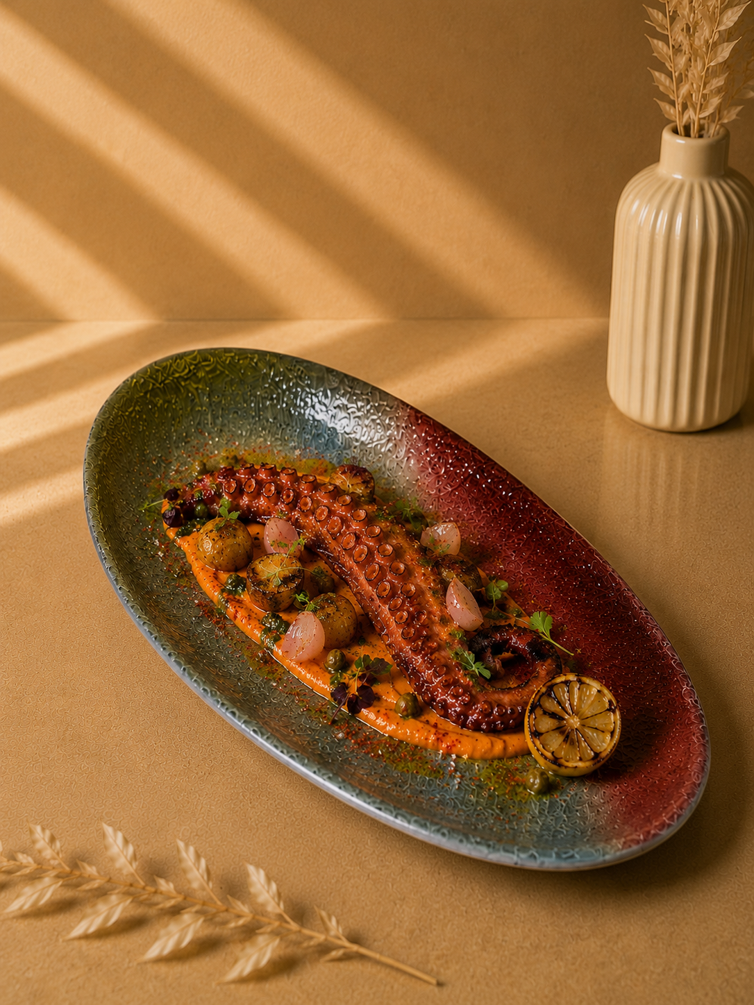 Mirada Derin Oval Porselen Meze Tabak 35,5 Cm