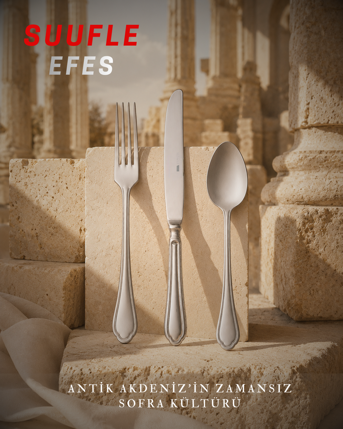 SUUFLE EFES 12 Kişilik 72 Parça Çatal Kaşık Bıçak Takımı
