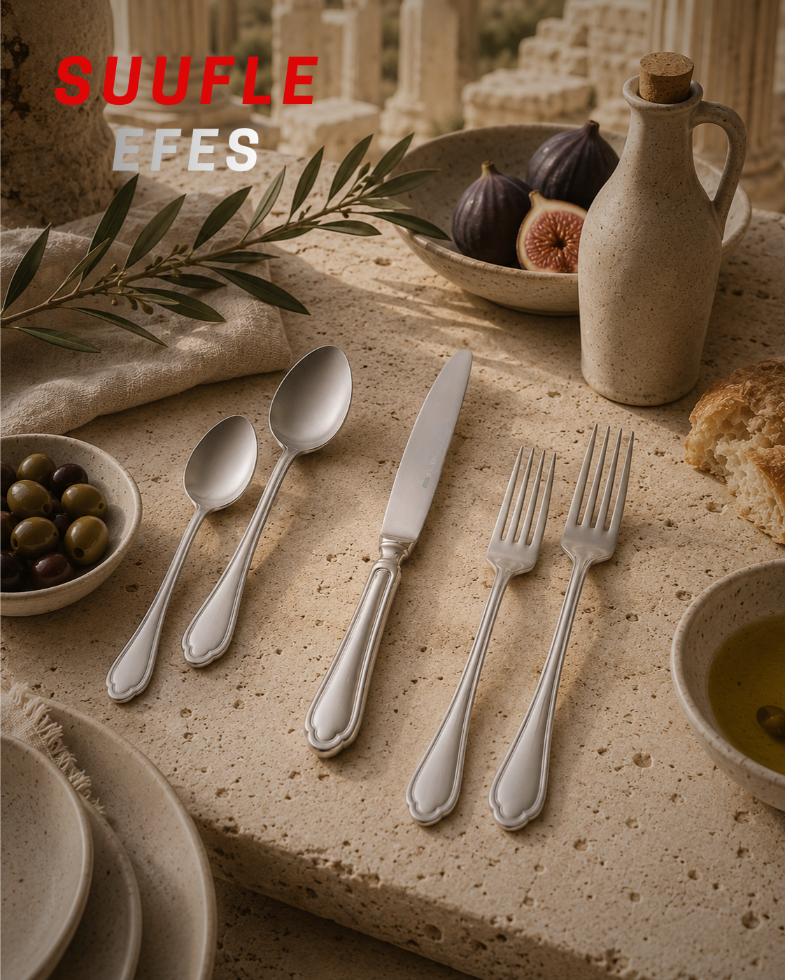 SUUFLE EFES 12 Kişilik 36 Parça Çatal Kaşık Bıçak Takımı