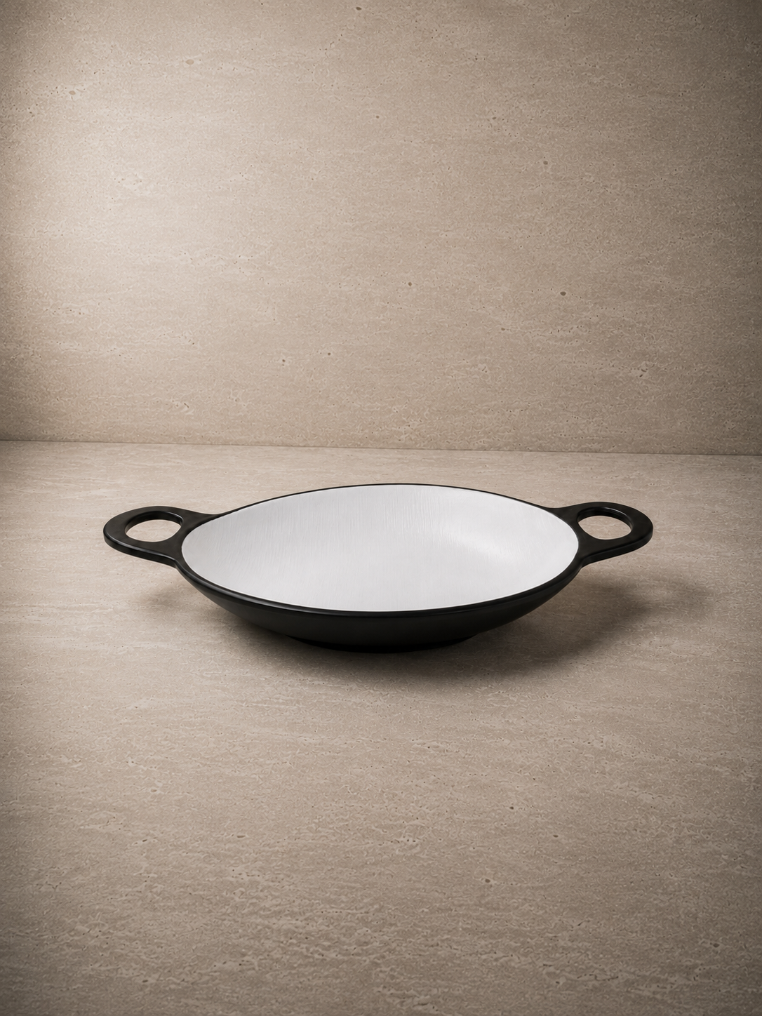 Simple Dark Kulplu Melamin Sunum Tabak 36 Cm