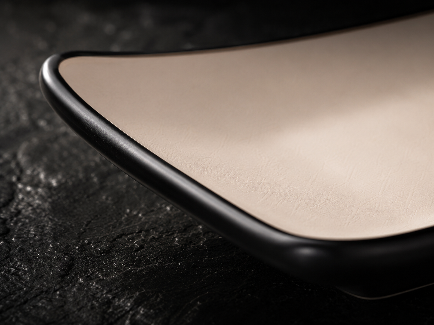 Simple Gold Dikdörtgen Melamin  Sunum Tabak 24 Cm