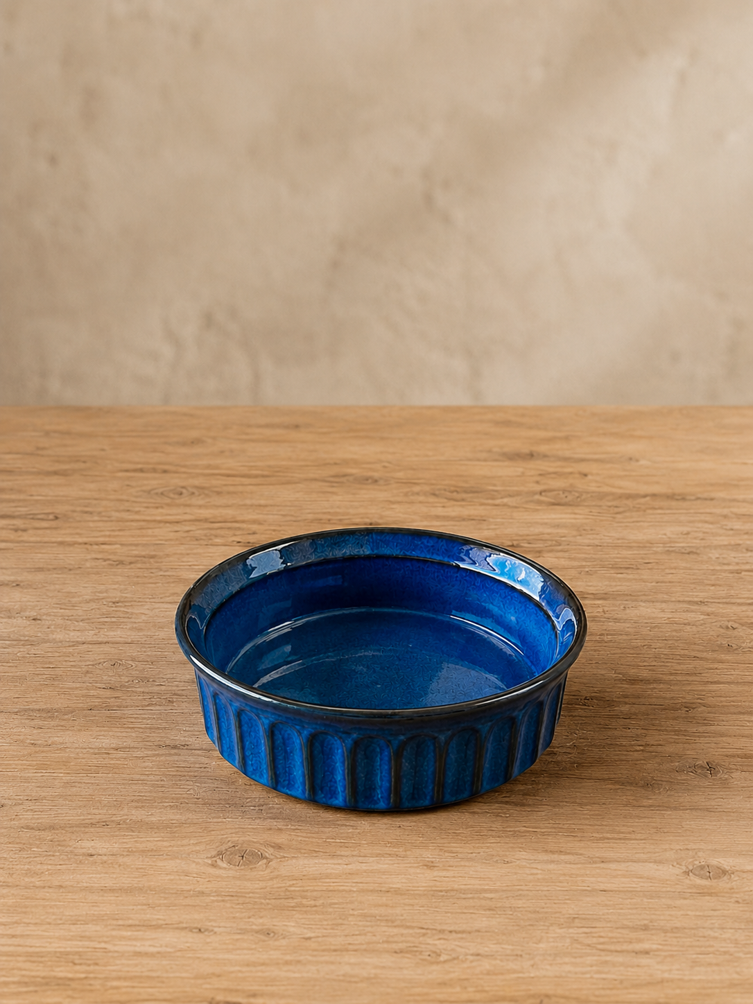 Yuvarlak Fırın Kabı 22,56x5 Cm Reaktif Mavi