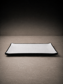 Simple Dark Dikdörtgen Melamin Sunum Tabak 26 Cm