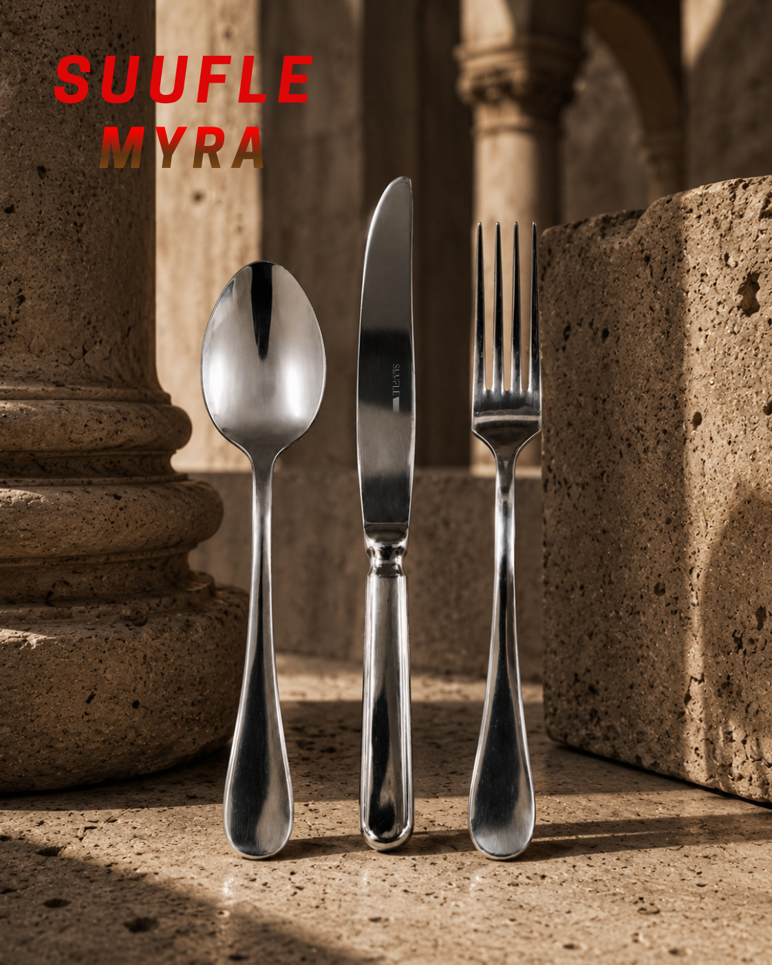 SUUFLE MYRA 12 Kişilik 72 Parça Çatal Kaşık Bıçak Takımı