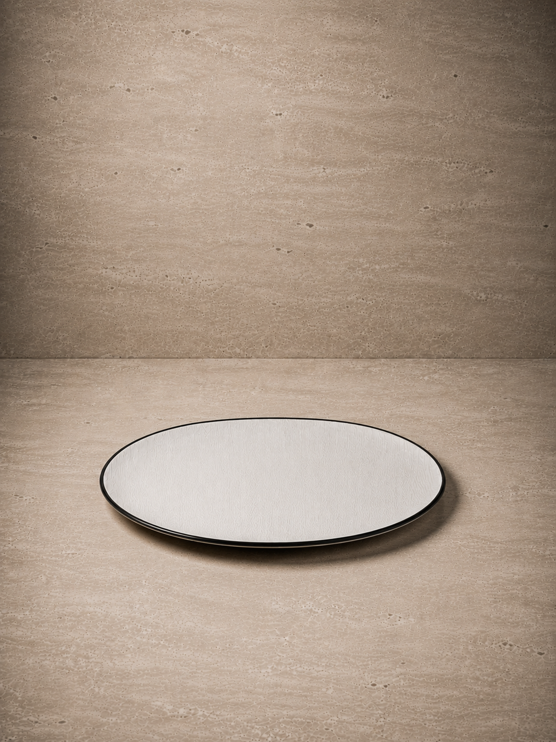 Simple Dark Oval Melamin Sunum Tabak 26 Cm
