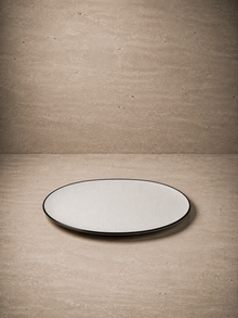 Simple Dark Oval Melamin Sunum Tabak 26 Cm