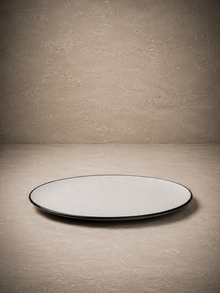 Simple Dark Oval Melamin Sunum Tabak 26 Cm
